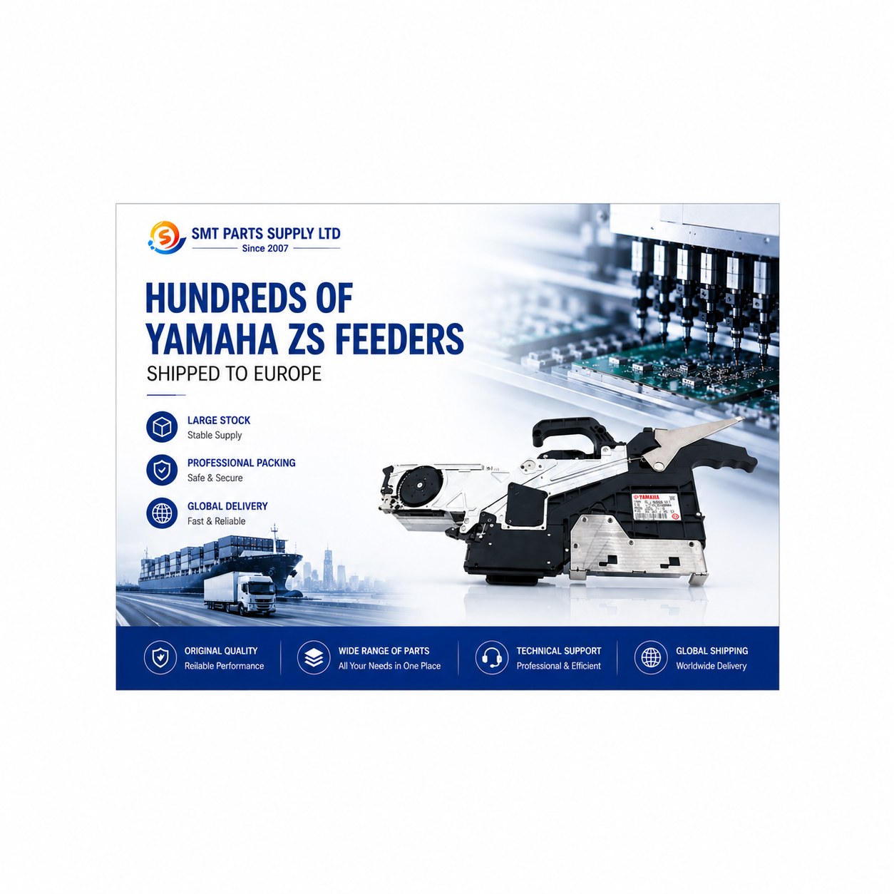 Derniers blogs de l'entreprise sur Des centaines d'alimentateurs YAMAHA ZS expédiés en Europe par SMT PARTS SUPPLY LTD